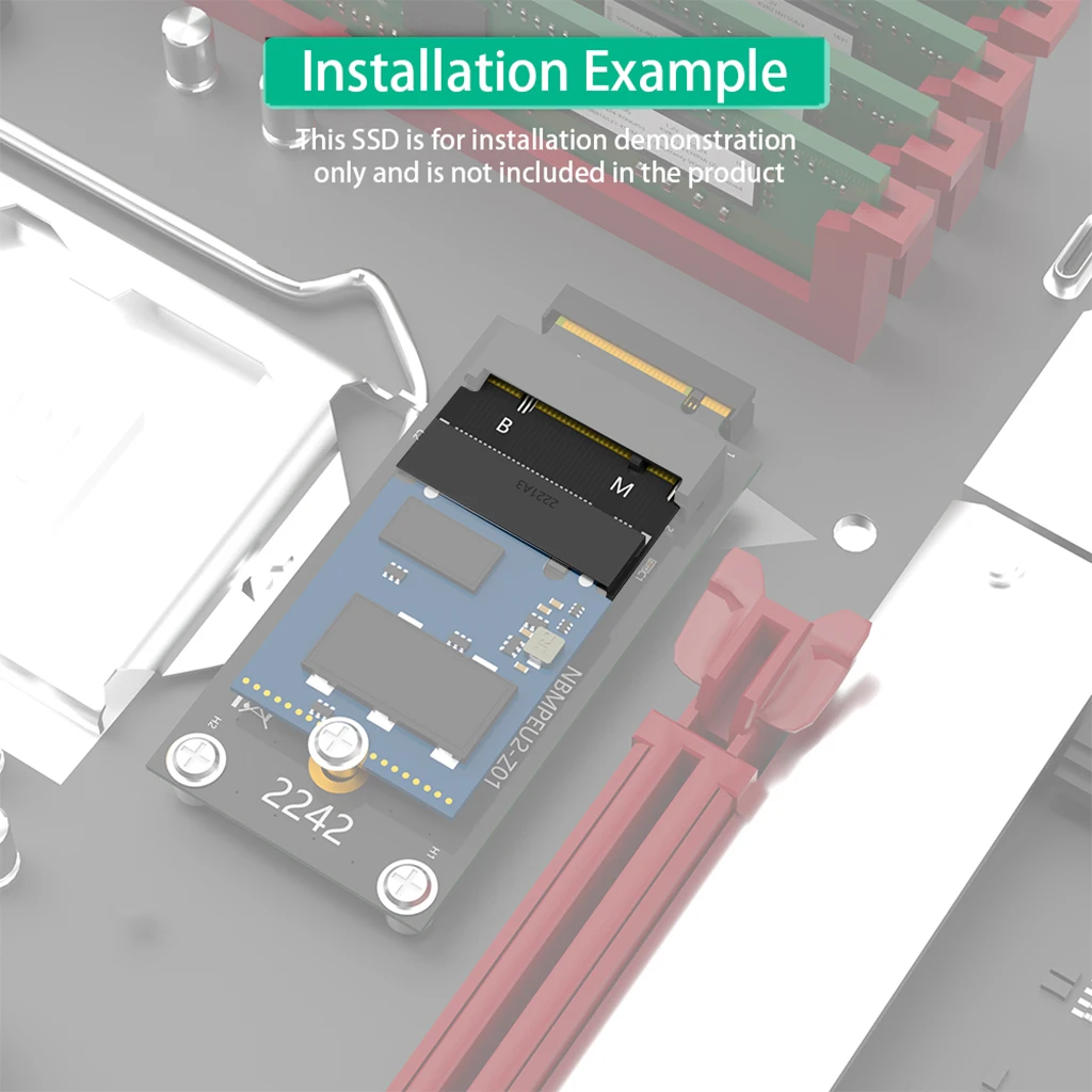 For M.2 NVME M-Key B+M 2230 to 2242 SATA-Bus SSD Extension Adapter Card for ThinkPad X270 X280 T470 T480 L480 T580 Serials