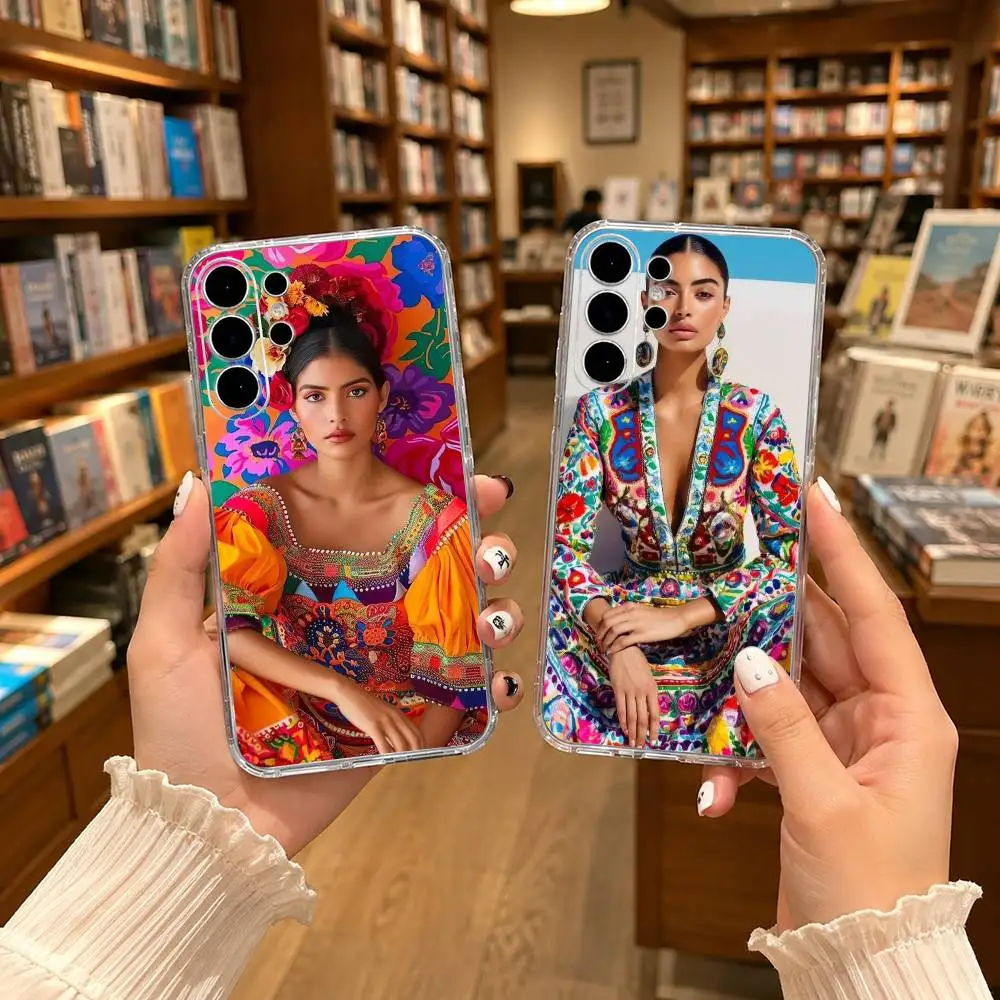 Mexico fashion art Clear Hard Phone Case For Samsung S25,24,23,22,21,10,9,Ultra,Plus,Lite Transparent Cover