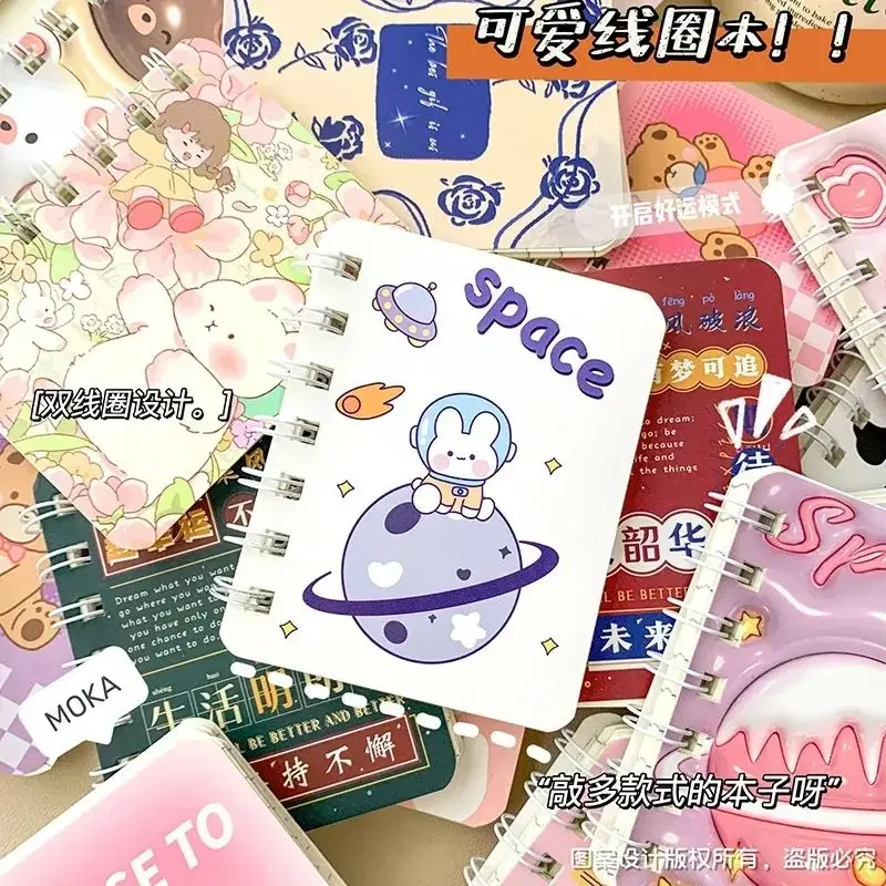 Mini book portable cartoon portable notepad student gift pocket wholesale A7 notebook cute coil book agendas planificadoras image 2