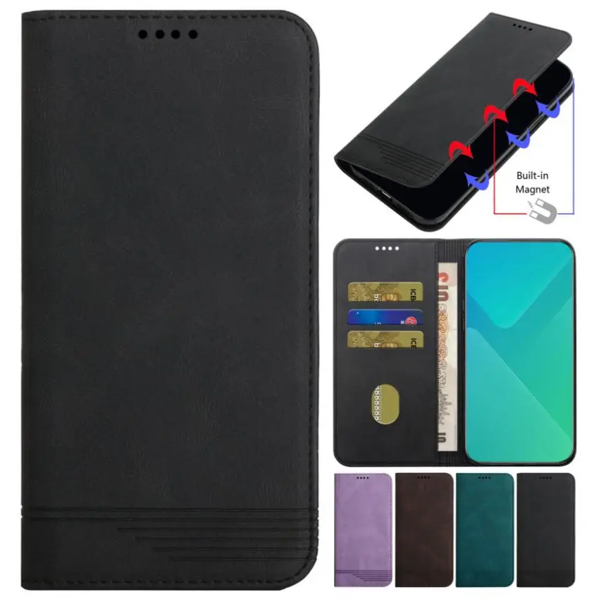 

Luxury Leather Phone Case For Samsung Galaxy S22 S20 S21 FE Note 20 Ultra 10 Plus A02S A03S A12 A52S 5G Wallet Card Cover D12G