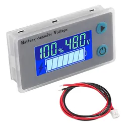 JS-C33 10-100V Universal Battery Capacity Tester Voltage Indicator 12V 24V 36V 48V 60V 72V LCD Battery Monitor Temperature Alarm