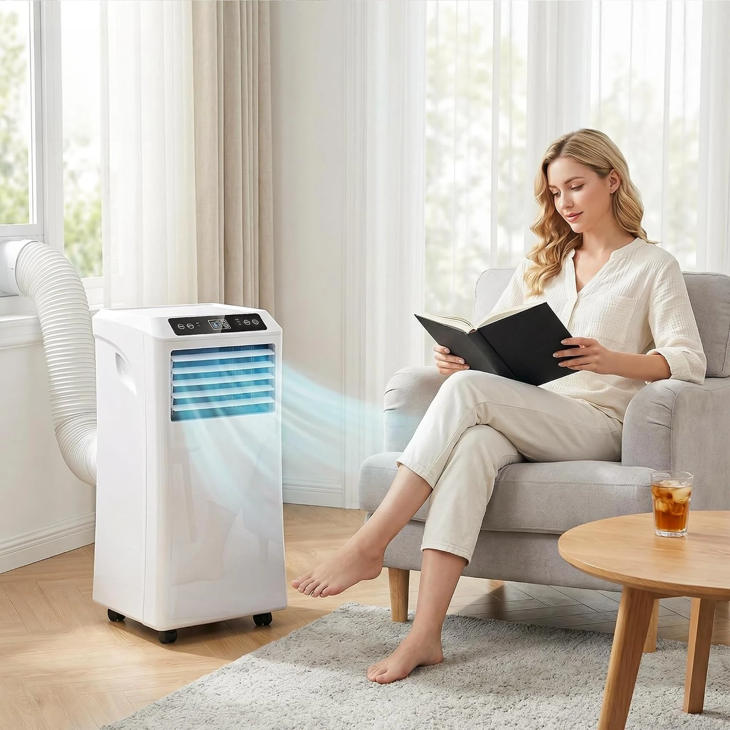 10000 BTU 4-in-1 Portable AC, Cooling Fan, Dehumidifier & Sleep Mode for 441 Sq.Ft, Custom