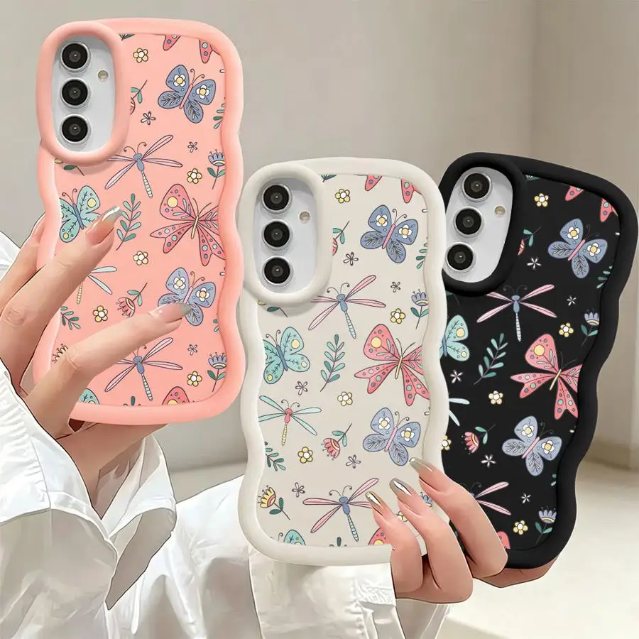 Cartoon Butterfly Phone Cover Case for Samsung Galaxy A17 A15 A04 A13 A50 A14 A03 A36 A51 A73 A11 A20 A55 A35 A26 A34 A16 A05