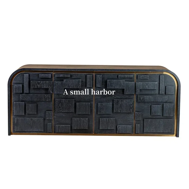 A Nordic solid wood carved TV cabinet Italian creative dining side modern simple living room side cabinet wind locker