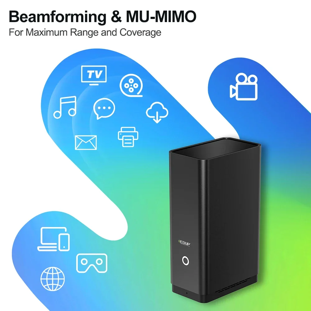 EDUP Router 1800Mbps Wireless WiFi 6 Gaming Dual Band 2.4G/5Ghz VPN Ethernet Gigabit Rate Internet AX1800 Router With WLAN LAN