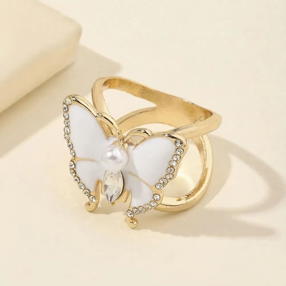 Alloy Butterfly Clip Rhinestone Butterfly Scarf Ring Women’s T-shirt Tie Clip Shawl Silk Scarf Wrap Holder Clasp Slide Buckle