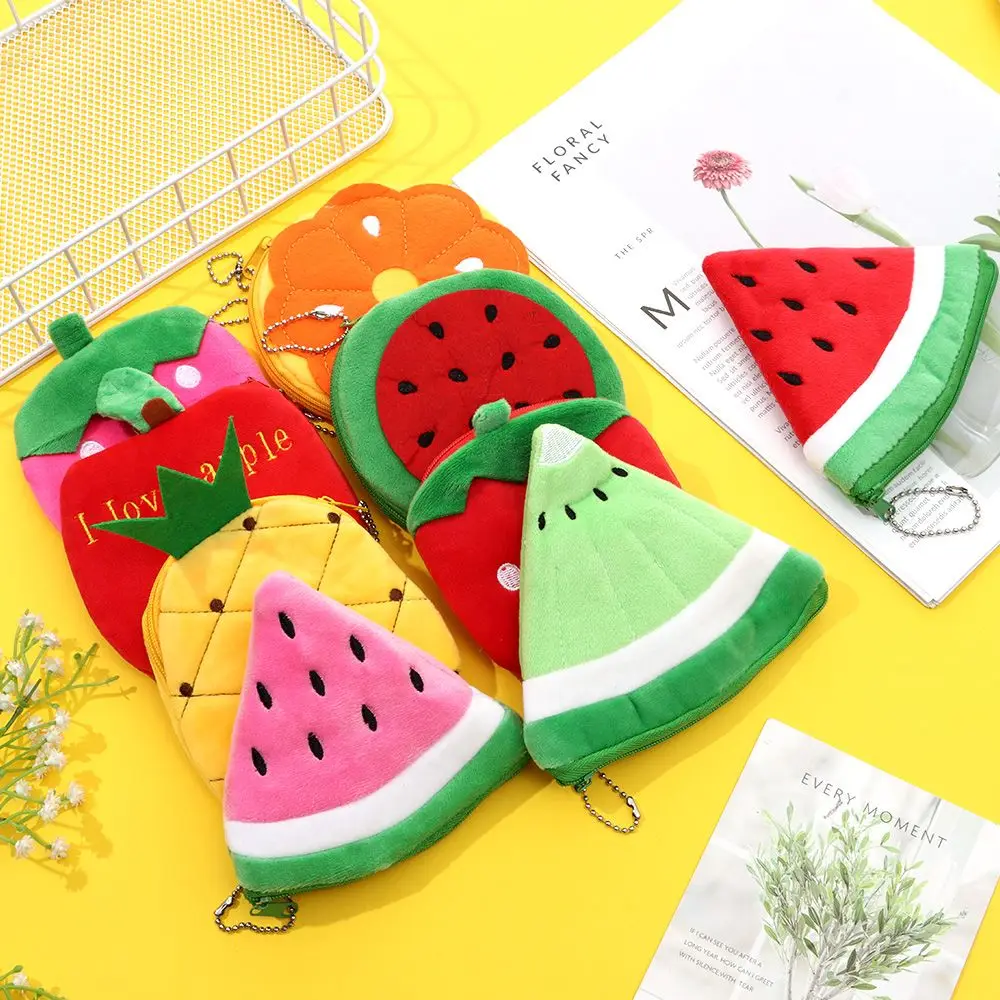 Children Girl Watermelon Coin Bag Coin Wallet Mini Card Bag Key Bag Fruit Coin Purse