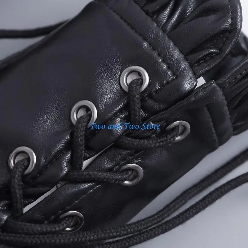 

HX6F Premium PU Leather Gothic Cuffs With Adjustable Design For Music Festivals And Costume Parties