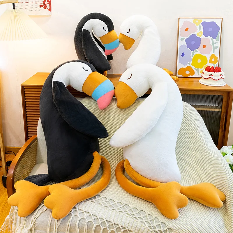 

Large White Goose Plush Toy Pillow Soft Fluffy Sleeping Cushion Bed Sofa Decor Pressing Cushion Sleep Companion Pillow Doll