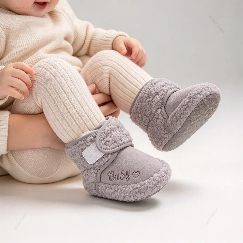 For 0-13M Baby Snow Boots Toddler Infant Warm Fleece Lined Anti-Slip Thick Soft Sole Newborn Boys Girls Winter Crib Walker Shoes