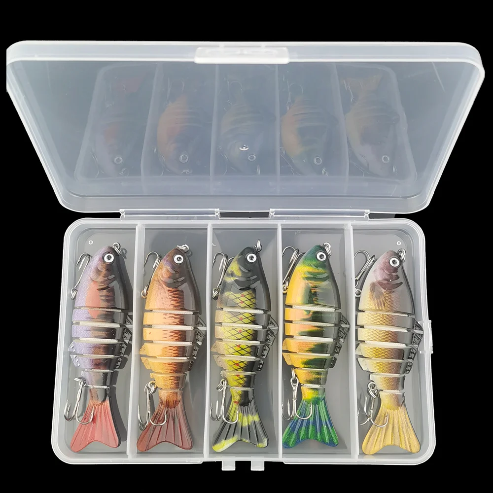 5PCS Jointed Multi Abschnitte Angeln Locken 10cm 15g Wobbler Crankbait Künstliche Harten Köder Swimbait Trolling Karpfen angelgerät