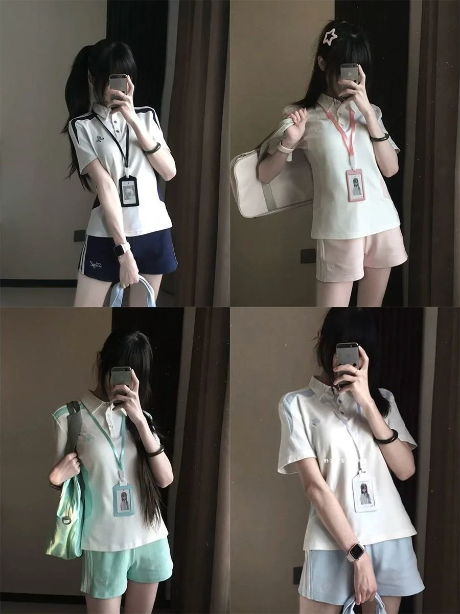 

Original JK Uniform Gymnastics Suit Embroidered Sport Shorts Volleyball Uniform Top Summer New Arrival College Style Set