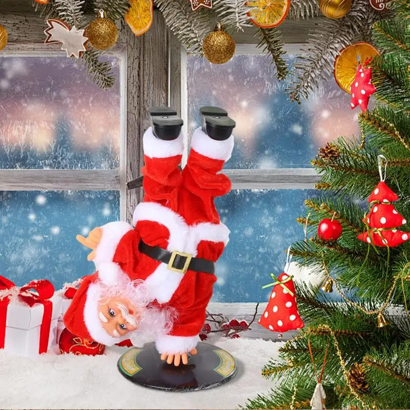 Electric Dancing Santa Claus Singing Santa Claus Statue Christmas Electric Toy Upside Down Doll Seasonal Decor Funny Santa