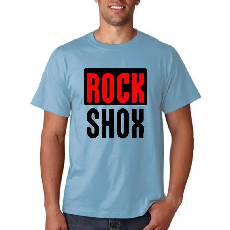 ROCK SHOX Logo Moutain MTB Biker Bicycler Men's White Black T-Shirt euro size T Shirt Gift male Top Tee drop shipping sbz5158