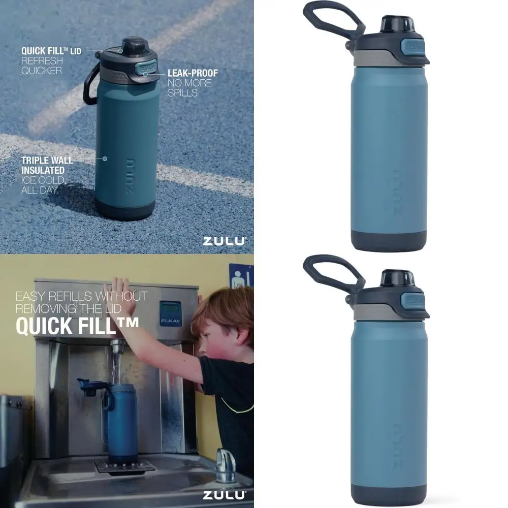 

18oz Triple Wall Insulated Stainless Steel Water Bottle for Kids, Quick Fill, Leak-Proof, Reusable, BPA-Free, Dishwasher Safe, M