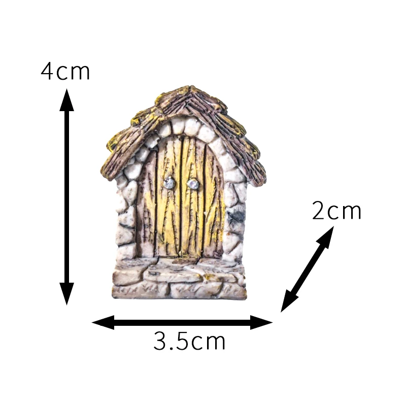 HOT! 3Pcs Small Wood Door Picture Frame Accessories Rustic Resin Crafts Mini Landscape Naments Home Decor Tree Stump Decorations