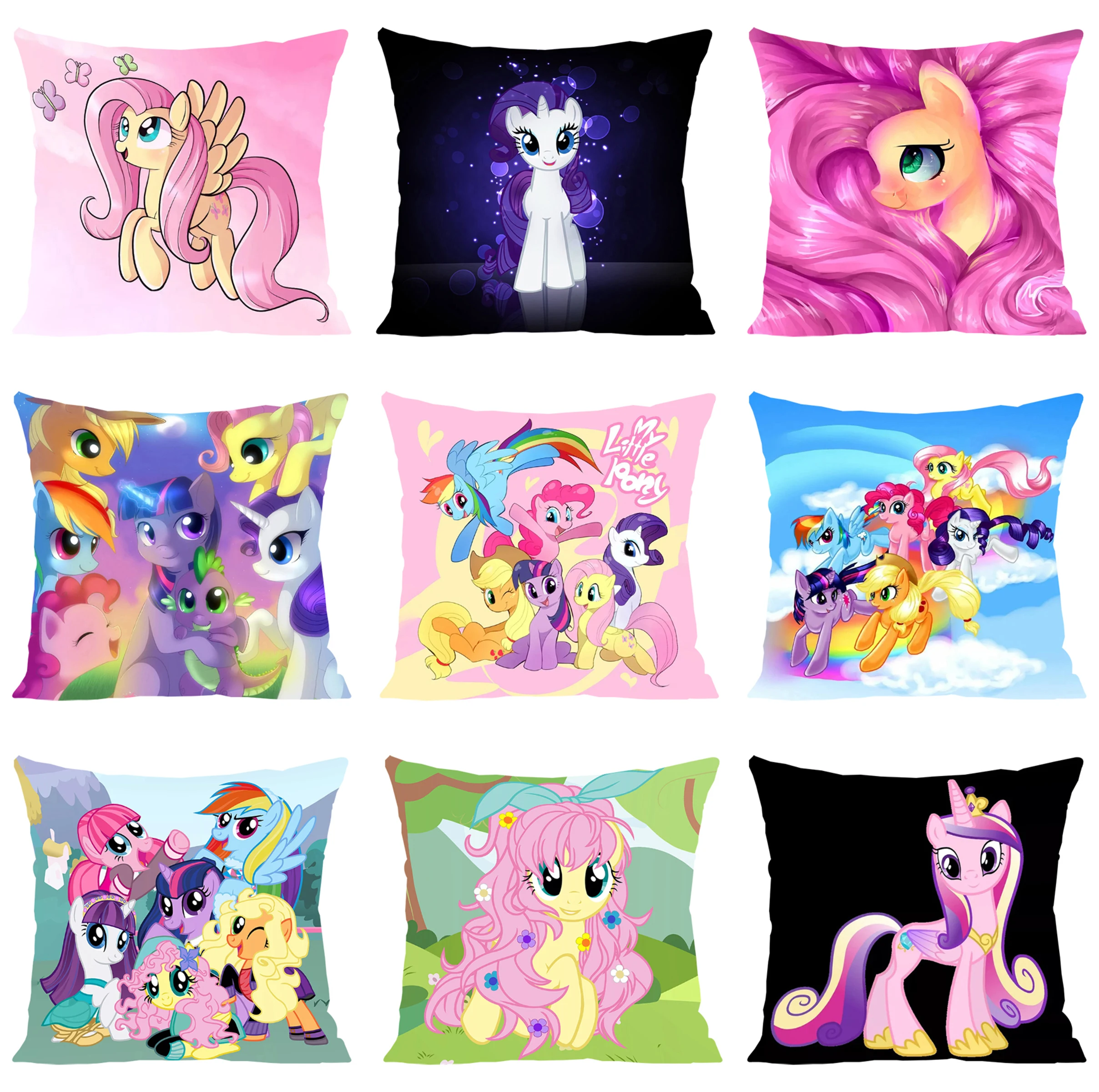 

M-My Little Ponys 45x45 Cushions Cover for Pillow Covers Decorative Luxury Cushion Cover 50x50 Bed Pillowcases Home Decoration