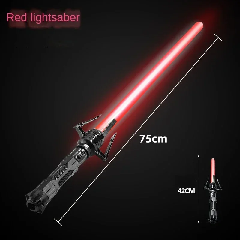 Pedang teleskopik 75cm RGB cahaya Saber 2 In 1 7-warna/1 warna Lightsaber untuk 3 + mainan pedang Laser anak pedang pesta cahaya mainan Coser