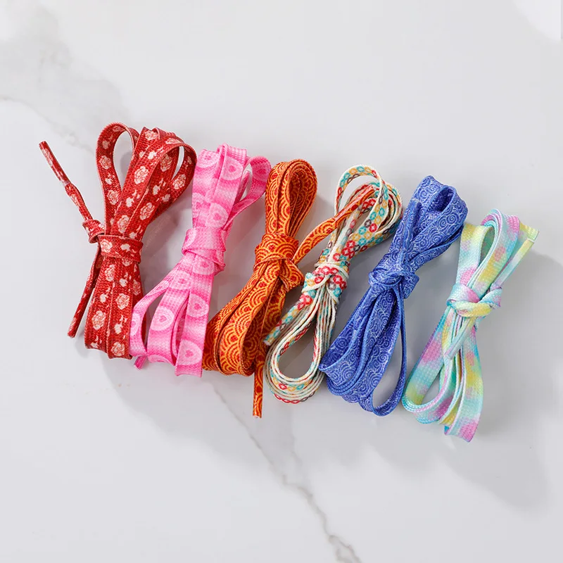 1 Pair Colored Shoelaces Flat Trend Men And Women Versatile Shoelaces Precision Compilation Casual Shoe Accessories Shoestring