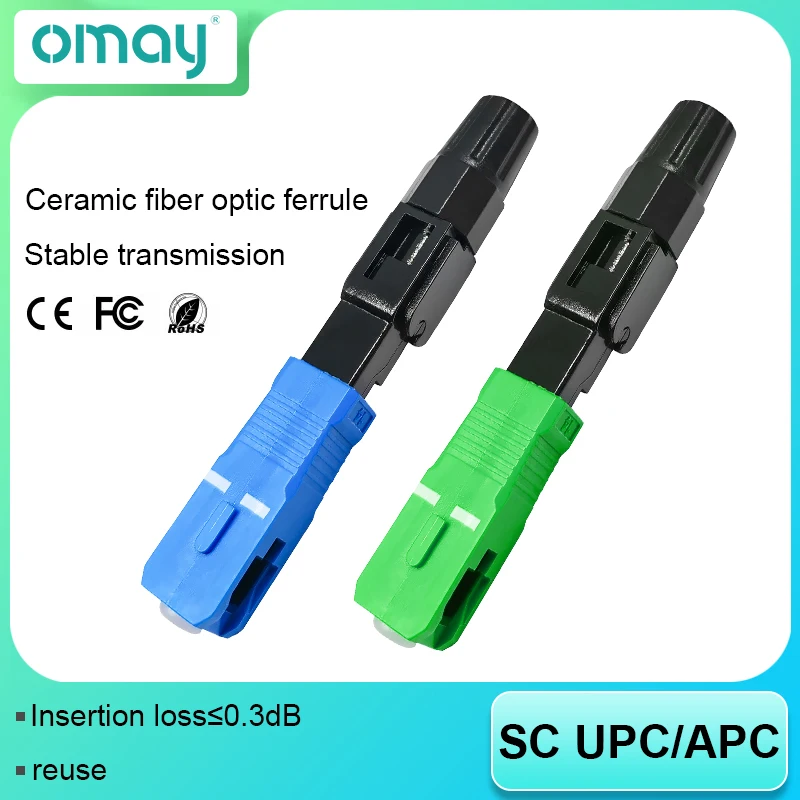 SC-APC/UPC Fiber Optic Connector Splicer Quick Connect Wire for FTTH Leather Embedded Cable Management