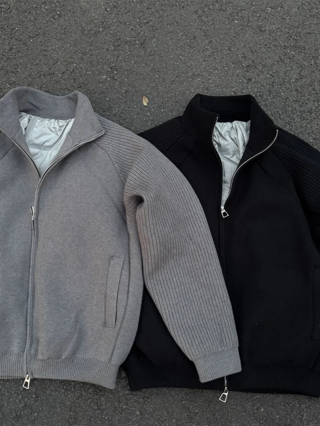 

Вязаный мужской свитер-пуховик Cleanfit: модный, универсальный, зимний, белый, теплый, верхняя одежда