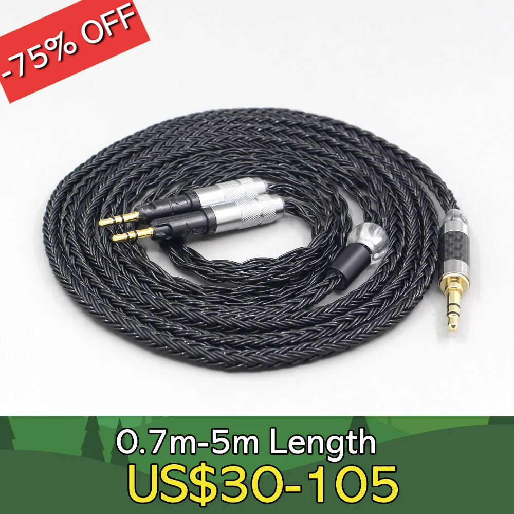 

6.35mm 4.4mm 2.5mm 16 Core 7N OCC Black Braided Earphone Headphone Cable For Audio-Technica ATH-R70X LN007473