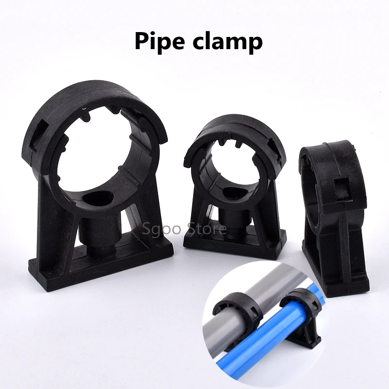 1PC I.D 20~110mm Black Pipe Clamp Bayonet Fixed Card Garden Irrigation Pipe Hoop Fasten Aquarium Fish Tank Plastic Accessories