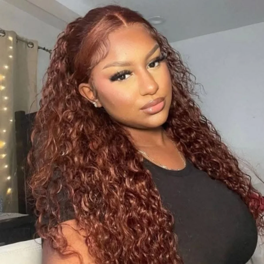 13x4 Chocolate Brown Lace Front Wig 13x6 Deep Wave Frontal Wig Colored HD Lace Front Wigs Pre Plucked Deep Curly Human Hair Wig Chocolate Brown Curly Lace Front Human Hair Wigs 13x4 13x6 Brazilian Deep Wave Transparent HD Lace Frontal Wig 4x4 Bleached Wig