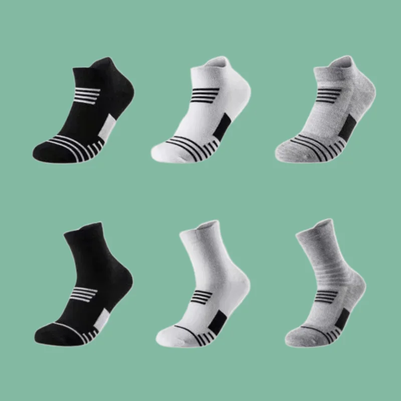 5/10 Pairs Casual Sports Waist Men's Socks Anti Slip Breathable Sports Cotton Fashion Mesh High Quality Socks Men's Boat Socks