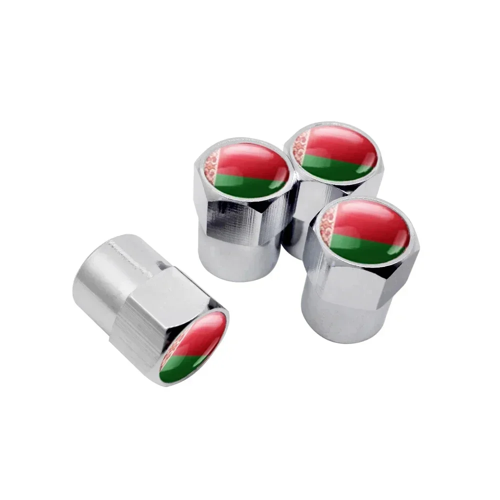 4PCS Belarus Flag Car Wheel Tire Valve Caps Tyre Stem For Honda Mugen Accord Fit Odyssey CRV Pilot Civic City Jade Insight