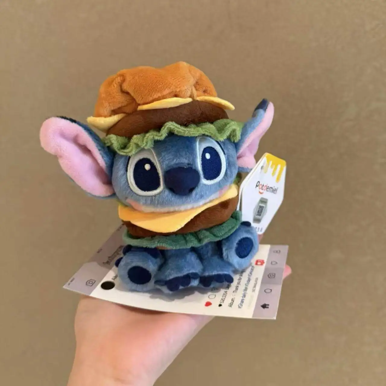 

Genuine Disney burger Stitch plush doll cartoon interstellar baby plush doll bag pendant keychain High quality gift Bag charm
