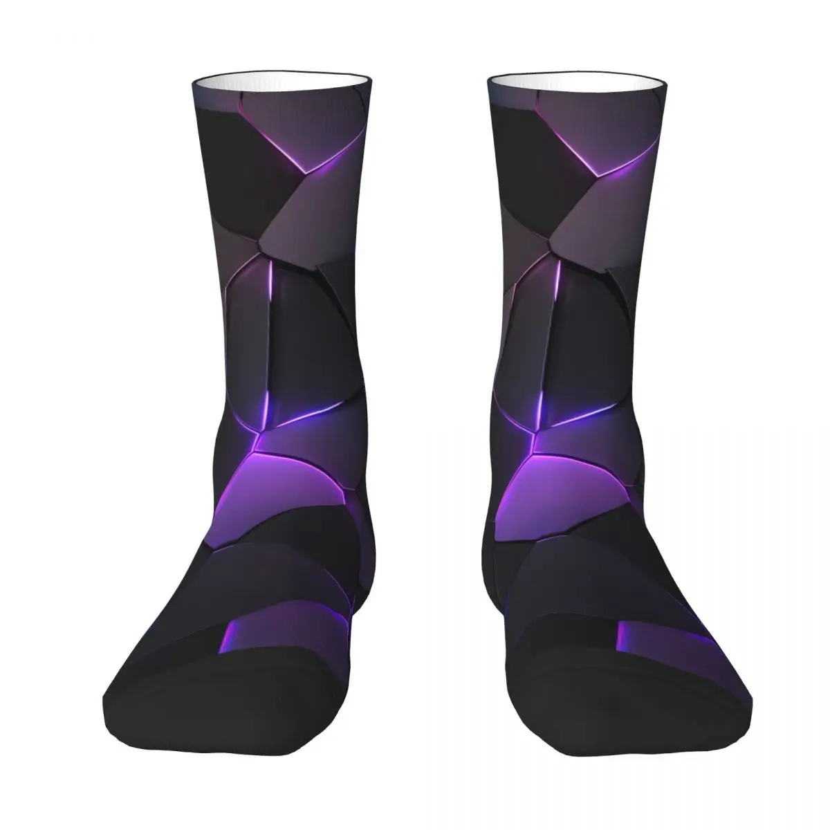 3d Neon Printing Stockings Colorful Abstract Geometry Design Korean Socks Autumn Anti Skid Socks Couple Running Breathable Socks