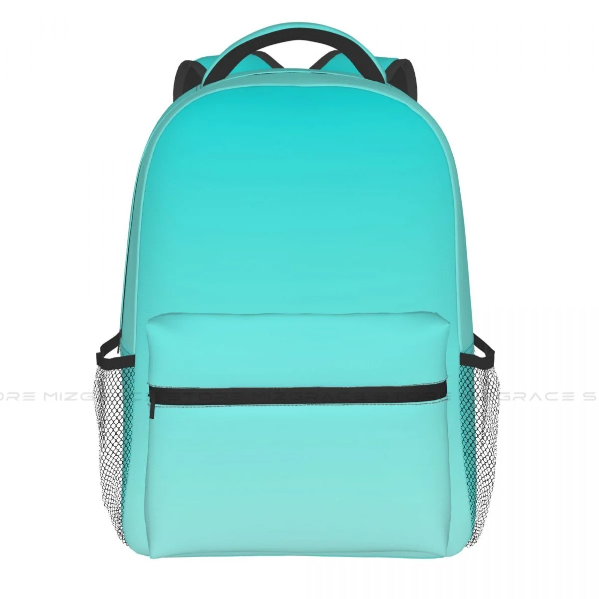 

Teal Aqua Ombre Backpack for Girls Boys Solid Colour Art Travel Rucksack Daypack for Teenage School Laptop
