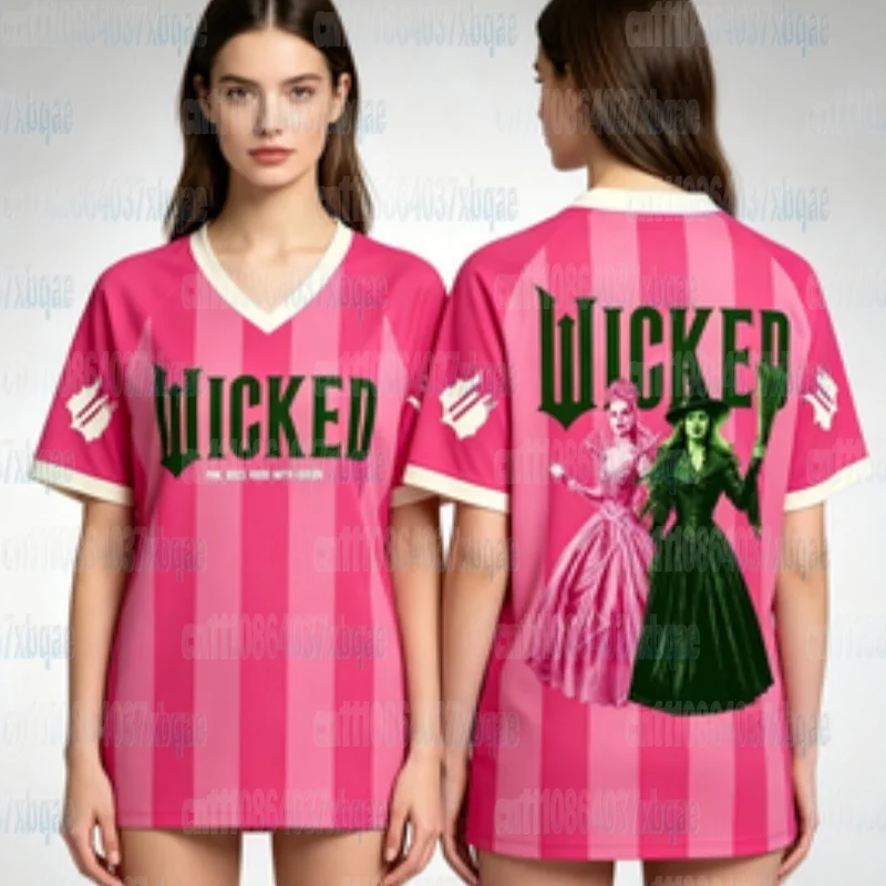 New 3D Musical Two-Sided V-Neck Jersey, Y2K Fantasy Broadway Streetwear, Sport Tee, Breathable Shirt Family Matching Tops