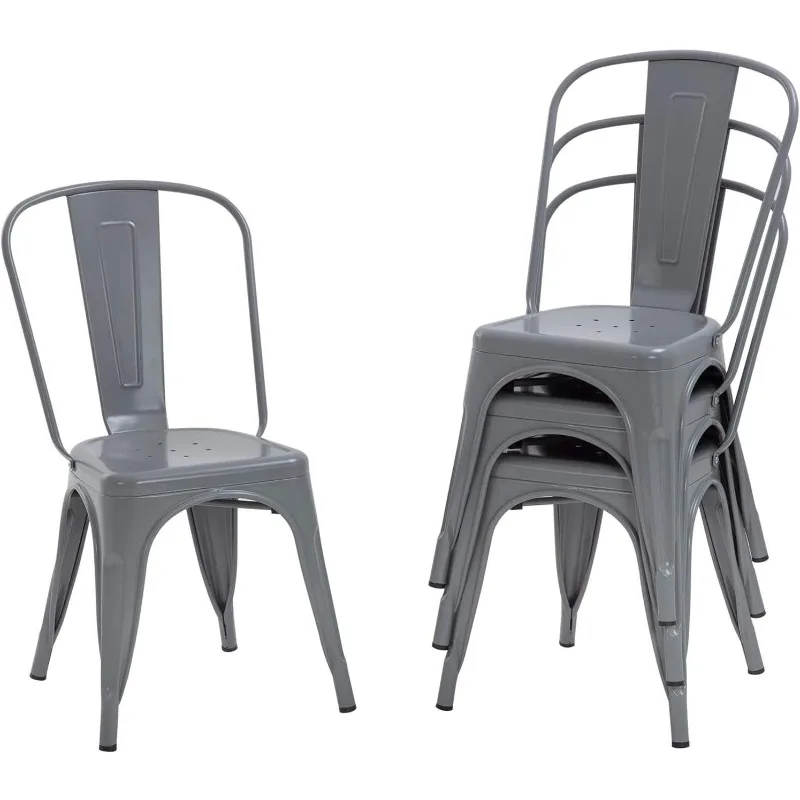 

Dining Chairs Set of 4 Indoor Outdoor Patio Chairs Furniture Kitchen Metal 18 Inch Seat Height 330LBS Weight US(Origin)