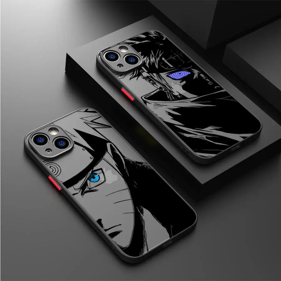 Anime N-Narutos Phone Case for iPhone 14 15 16 Pro Max Plus 12 13 11 Pro Max SE 7 8 XR XS 12 Mini Matte Soft