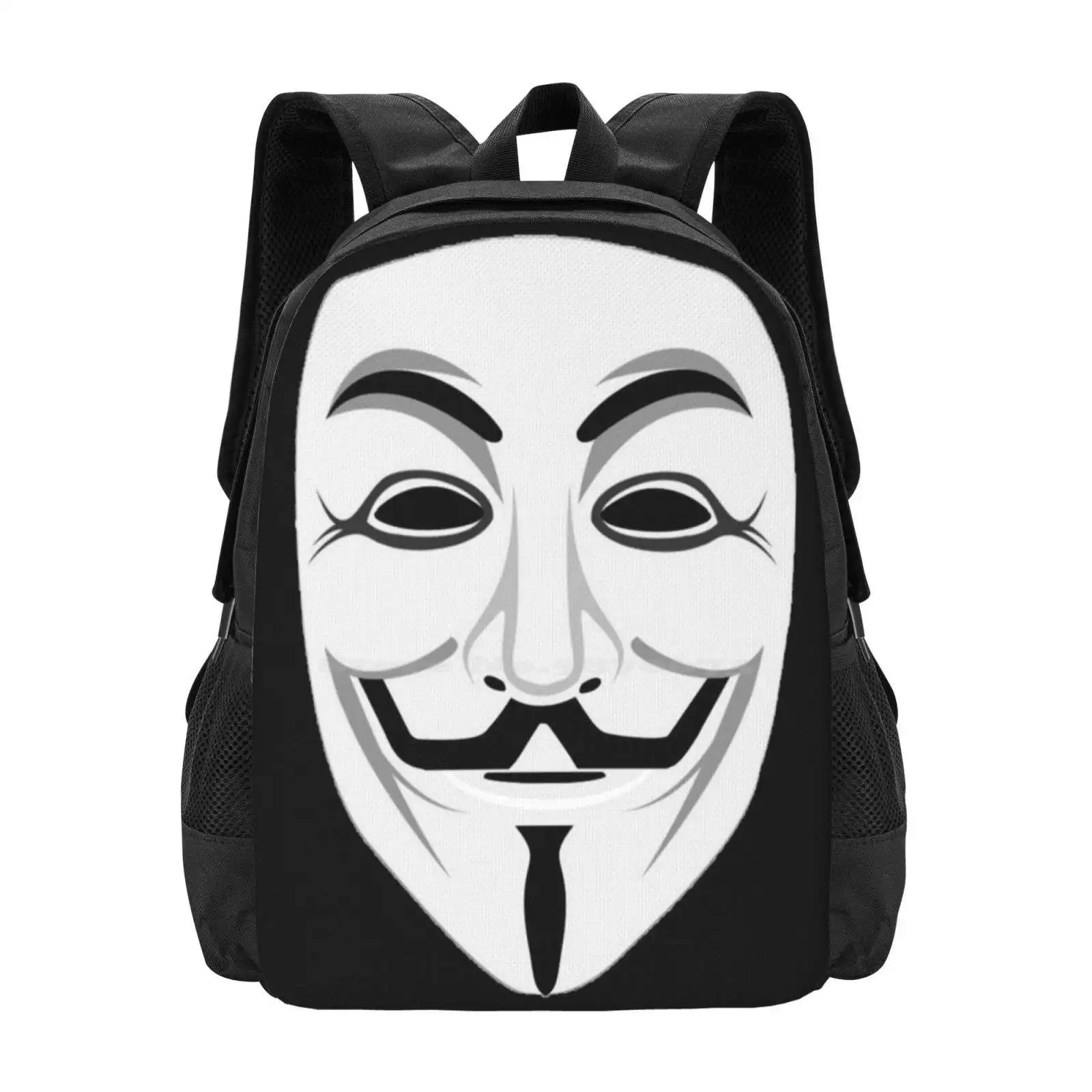 Guy Fawkes School Bags Travel Laptop Backpack Guy Fawkes V For Vendetta Anonymous Hacker Protest 5Th November Remember Gun