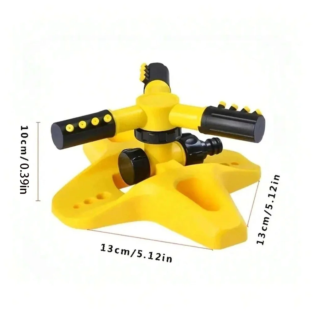 3-Arm Adjustable 360° Auto-Rotating Sprinkler System - Water-Saving Lawn Irrigation Garden Tool for Large Yards with Heavy Duty