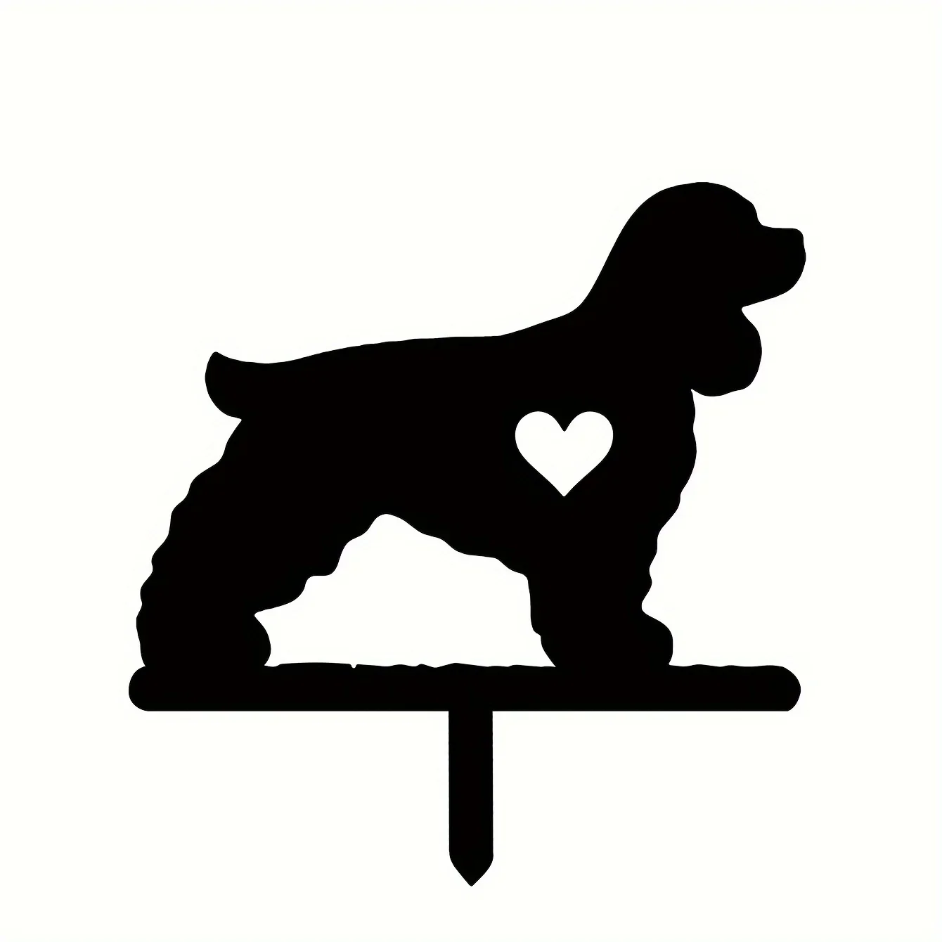 

Hello Young Dog Garden Stake Iron Art decor Silhouette Metal Yard Sign Courtyard Art Garden Outdoor Decoration Creative Pet Comm