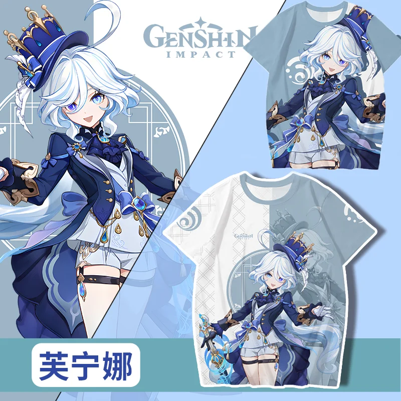 Furina Genshin Impact Role Playing Game 3D Print T-shirts Kid Anime Tees 2025 Summer New Men Women Harajuku Short Sleeve Y2k Top