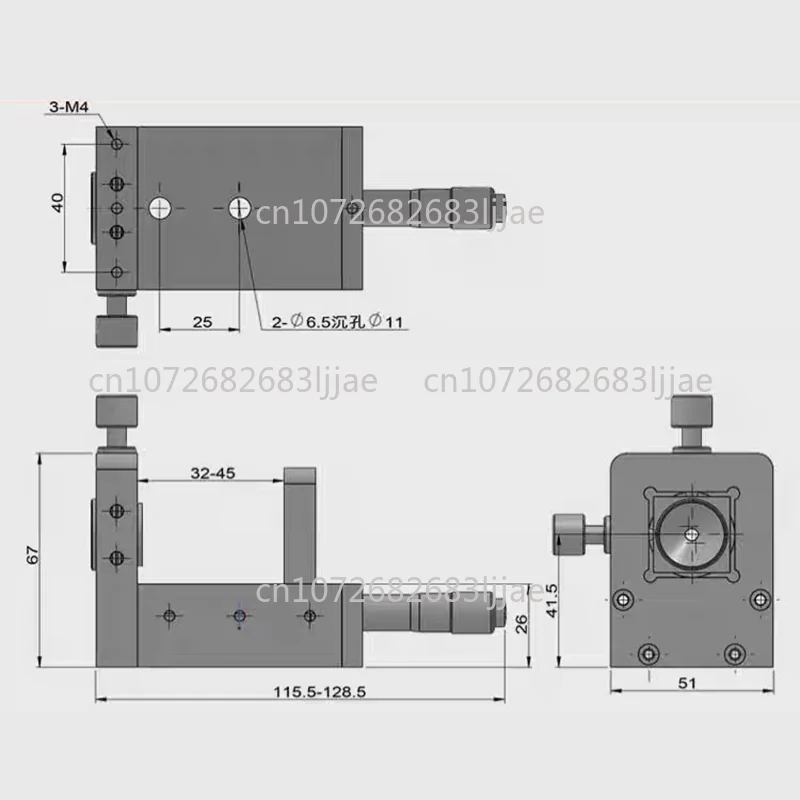 Optical Spatial Filter Microscope Objective Lens Seat Adjustment Seat Beam Collimation Experimental Stand
