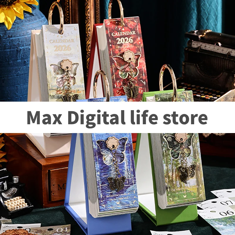 

Настольный календарь на 2026 год, винтажная картина маслом, вдохновляющие цитаты, односторонняя страница, ежедневник