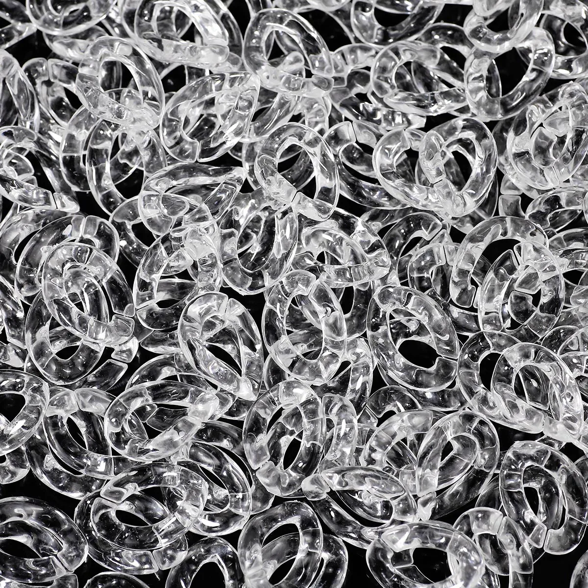 

50/100Pcs/lot White Color Acrylic Twisted Buckle Chain Assembled Loose Rings for DIY Bag Chain Phone Connector Accessories