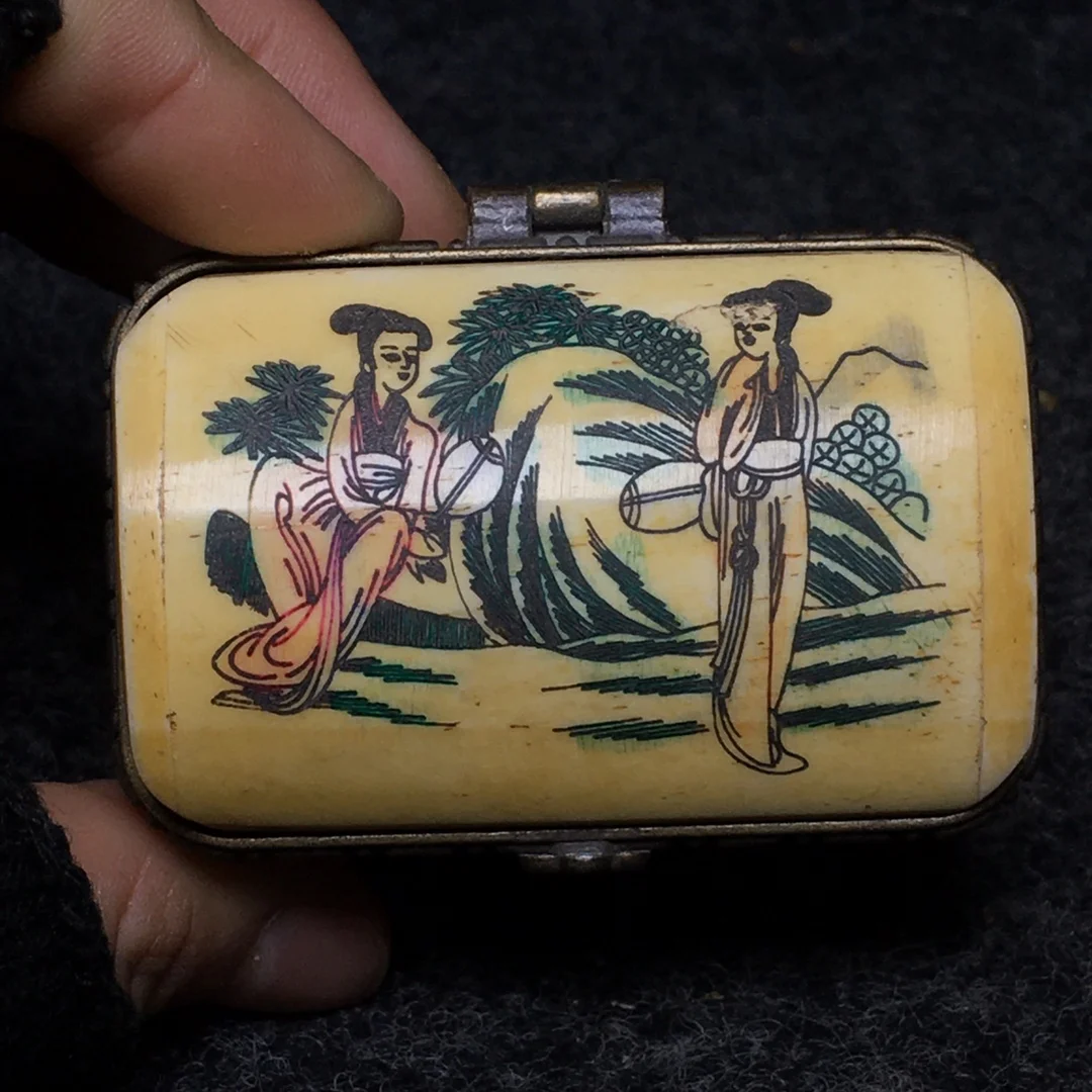 Two layer of bone China collectables - autograph collection box jewelry box rouge box