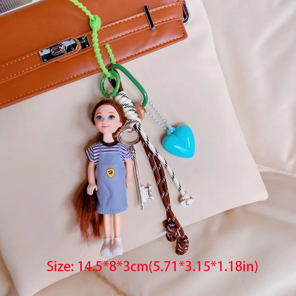 Pendant Key Ring DIY Change Clothes Bag Charm Cute Doll Couple Keychain Bag Hanging Backpack Accessory Ornament Gift for Barbie