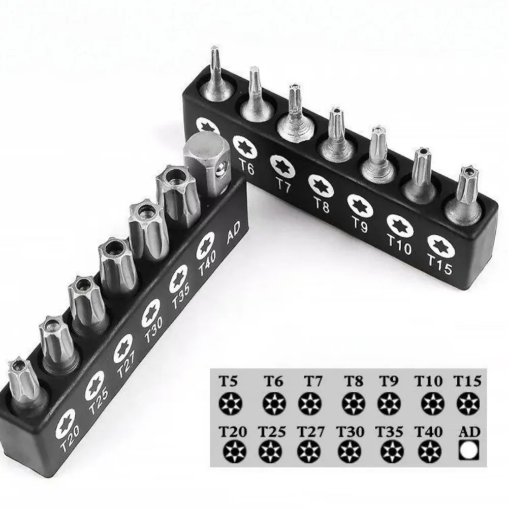 Torx-Schraubendreher-Bit-Set, manipulationssichere Sicherheitsbohrer, 25 mm lang, Flachkopf, 1/4 Zoll Sechskant-Schraubendreher, Handwerkzeuge T5-T40 – Detail 9