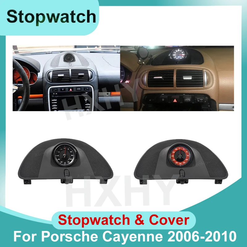 Car Dashboard Stopwatch Decoration Clock Time Support Sport Chrono Center Electronic Meter For Porsche Cayenne 2006-20107