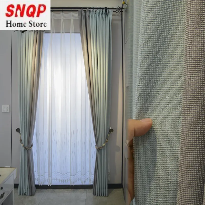 

AS European Style Light Luxury Modern Minimalist New Home Decoration High-end Shading Curtains for Living Dining Room Bedroom