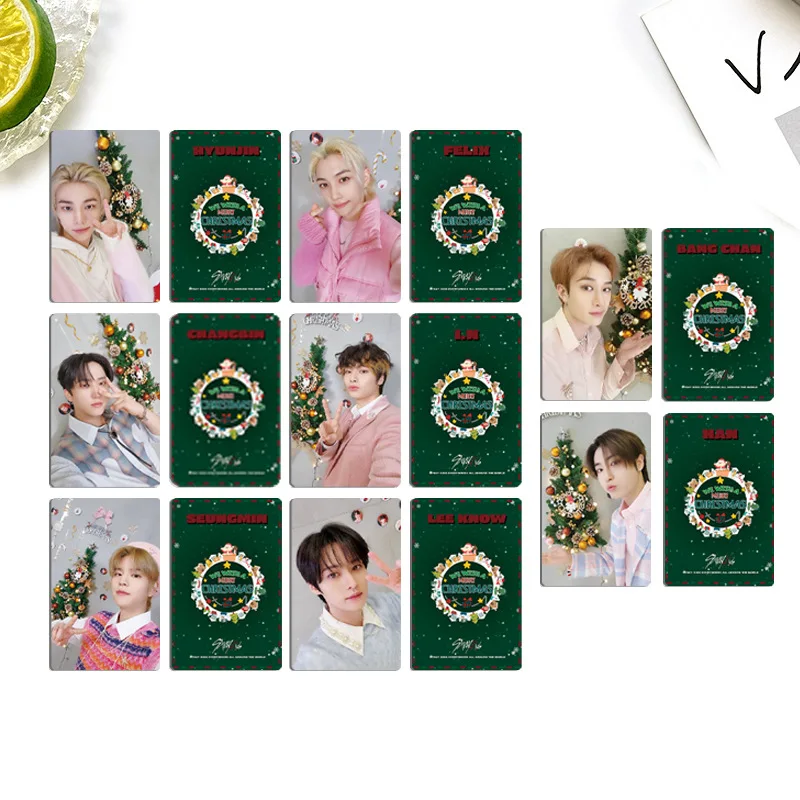 

SKZOO merchandise Stray Kids Christmas cards, selfies, random cards, bonus cards, celebrity cards, Mingxin cards, and small card