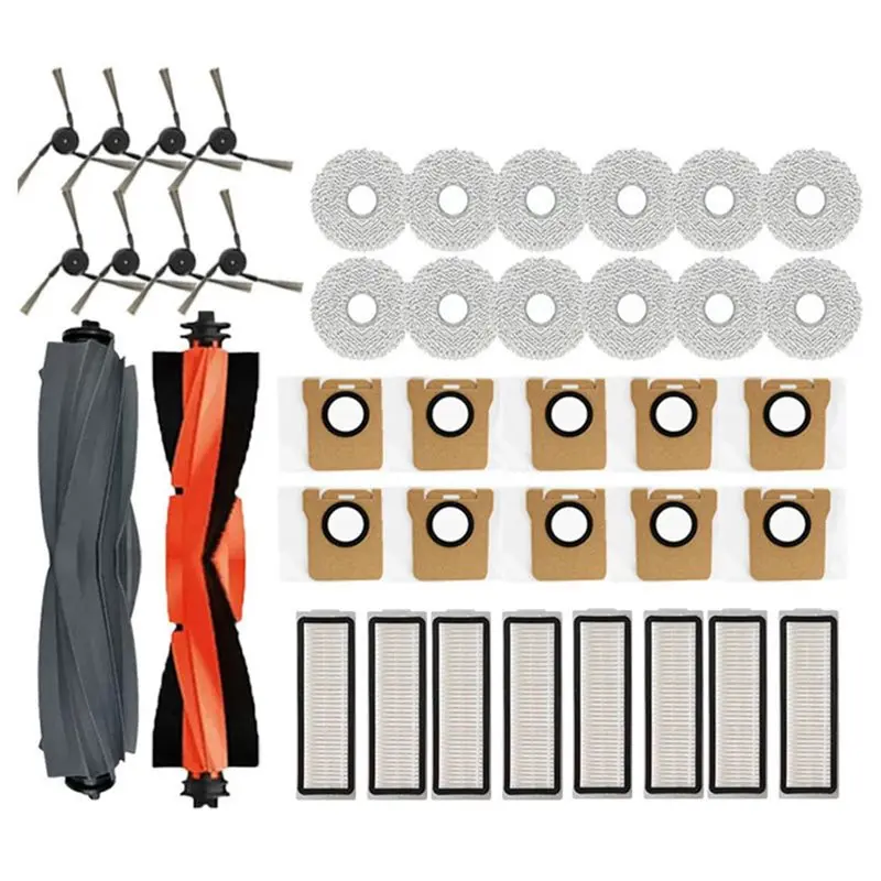 

Запасные части M04K для Xiaomi Mijia 5 PRO/OV21CN — основная боковая щетка Tricut, HEPA-фильтр, салфетка для мытья полов и мешок для сбора пыли, аксессуары V